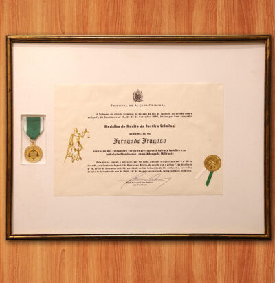 Medalha do Mérito da Justiça Criminal concedida a Fernando Fragoso