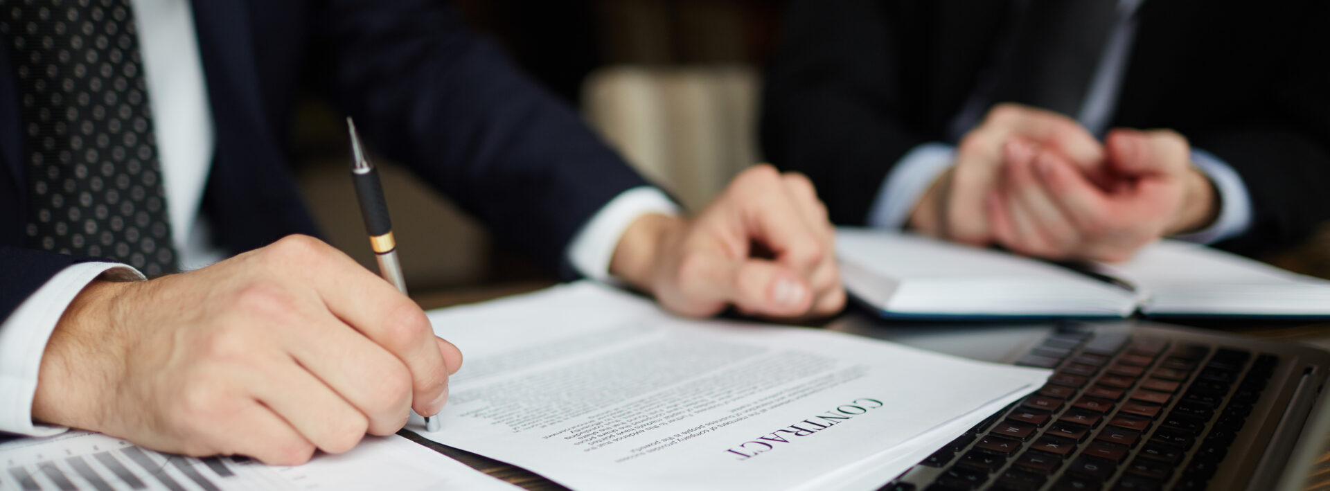 Businessman Reading Contract Closeup