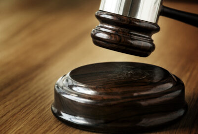 closeup gavel judgement concept